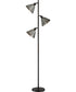 Busson 3-Light 3-Light Floor Lamp Metal Shade/Dark Brown