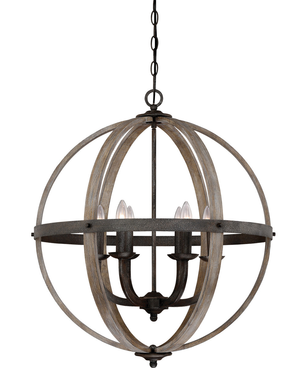 Fusion 6-light Pendant Rustic Black