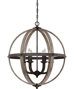 Fusion 6-light Pendant Rustic Black