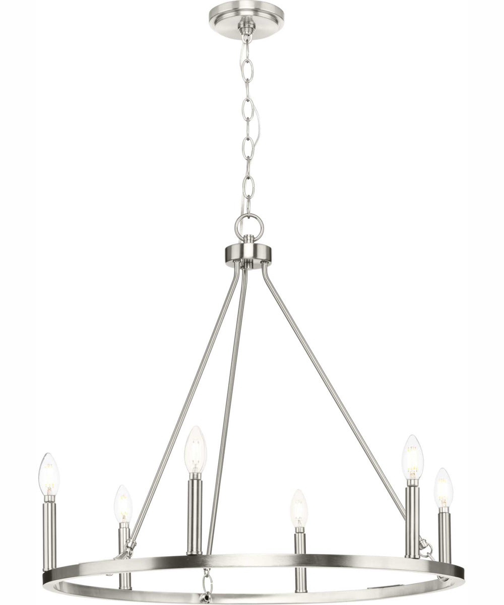Gilliam 6-Light New Traditional Chandelier Brushed Nickel