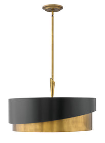 26"W Gigi 5-Light Stem Hung Pendant in Heritage Brass
