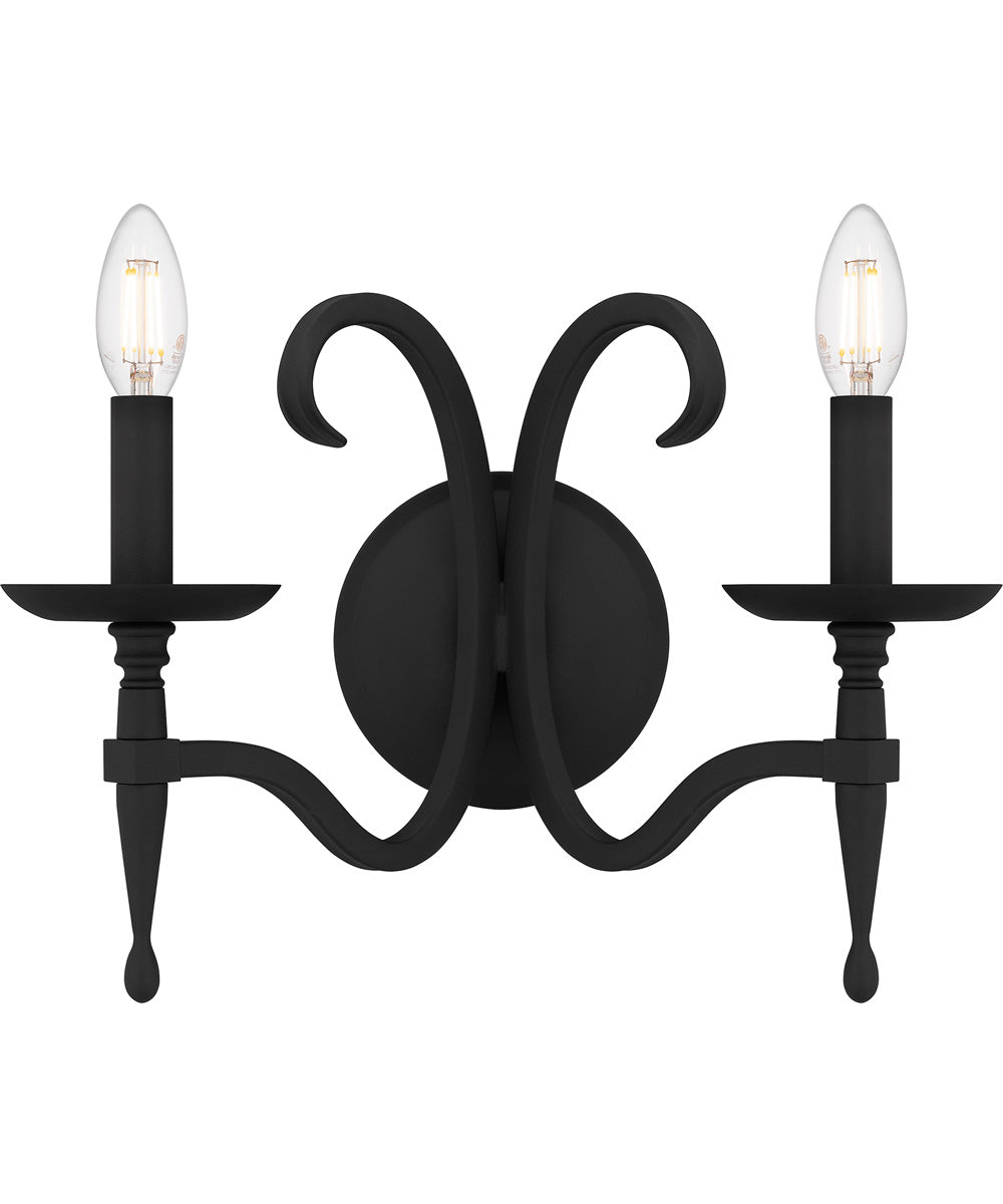 Octavia Small 2-light Wall Sconce Earth Black