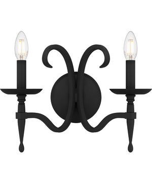 Octavia Small 2-light Wall Sconce Earth Black