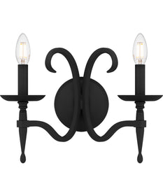 Octavia Small 2-light Wall Sconce Earth Black
