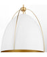3-light Pendant Studio White w/ Aged Brass