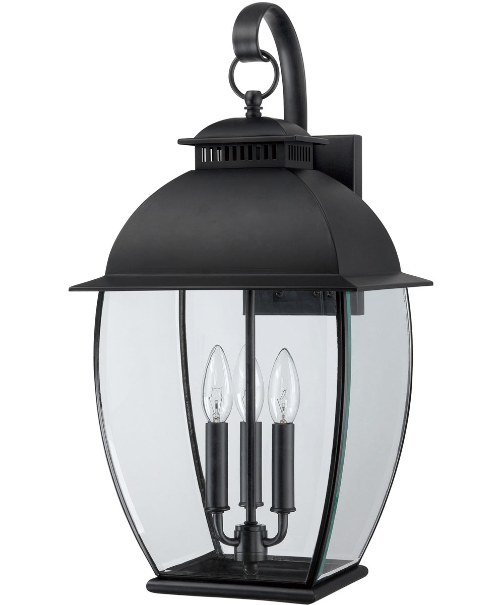 Bain Large 3-light Outdoor Wall Light Mystic Black
