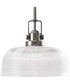 Archie 1-Light Clear Prismatic Glass Coastal Pendant Light Antique Nickel