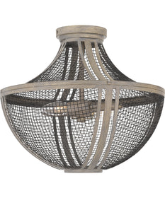 Hallie Medium 2-light Semi Flush Mount Distressed Grey Wood