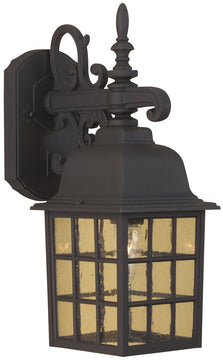 15"H Grid Cage 1-Light Outdoor Wall Light Matte Black