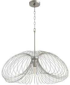 24"W 1-light Pendant Brushed Silver