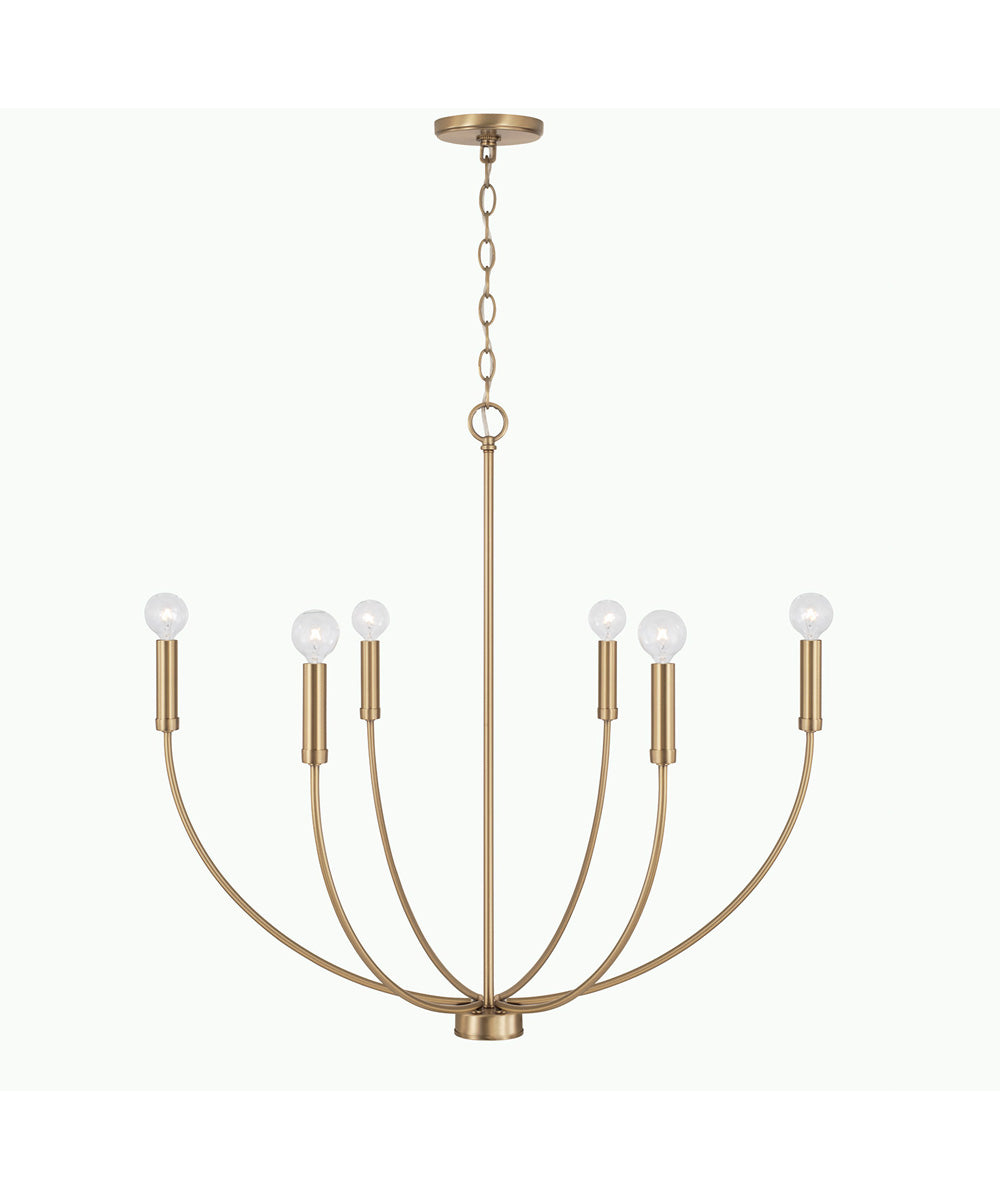 Ansley 6-Light Chandelier Aged Brass