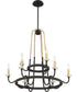 Tanner 9-light Chandelier Western Bronze