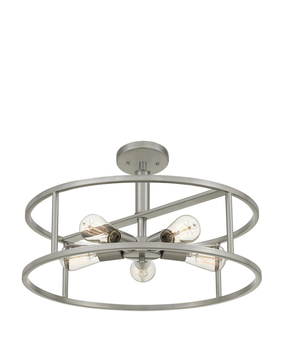 New Harbor 5-light Semi Flush Mount Brushed Nickel