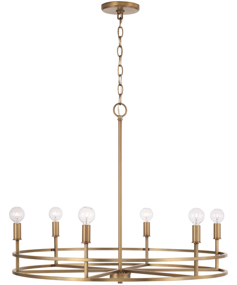 Fuller 6-Light Chandelier Aged Brass