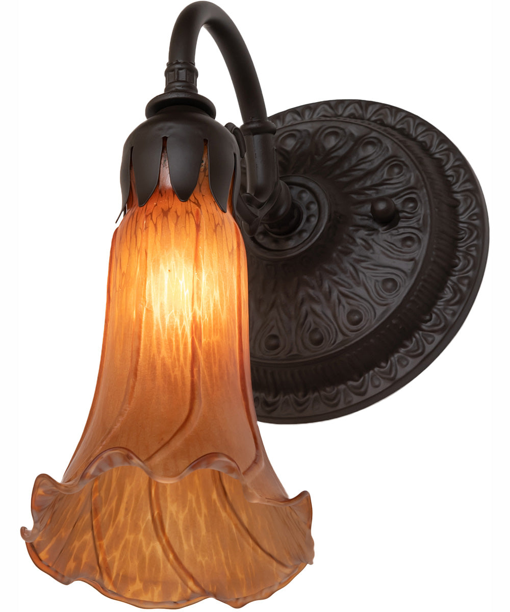 5.5" Wide Amber Tiffany Pond Lily Wall Sconce