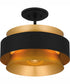 Quoizel Semi-Flush Mount Medium 3-light Semi Flush Mount Earth Black