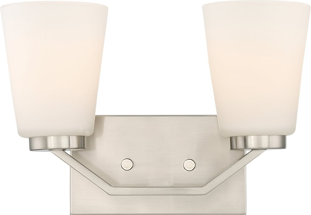 14"W Nome 2-Light Vanity & Wall Brushed Nickel
