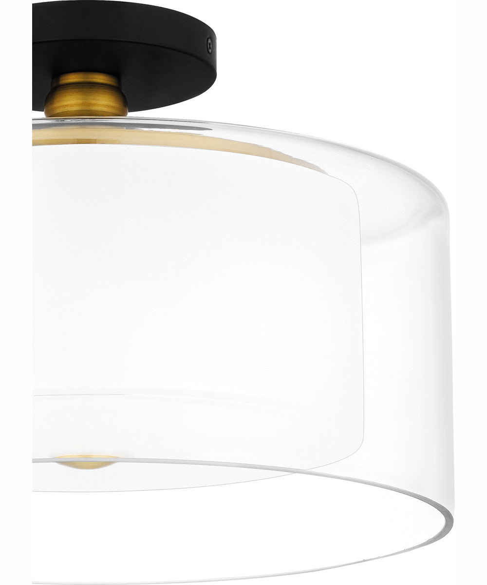 Rowland Medium 2-light Semi Flush Mount Matte Black