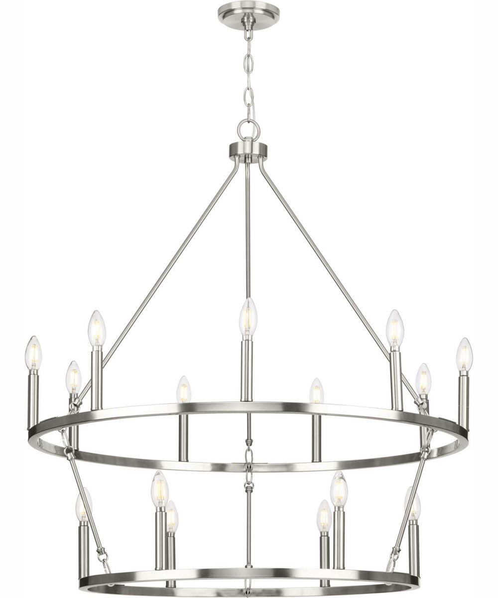 Gilliam Fifteen-Light New Traditional Chandelier Brushed Nickel