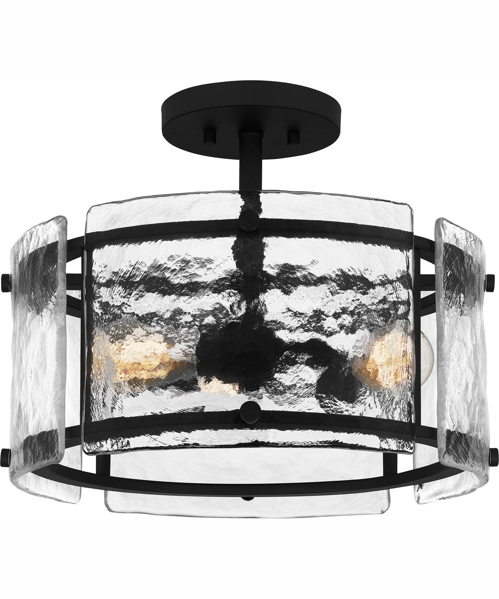 Fortress Medium 3-light Semi Flush Mount Earth Black