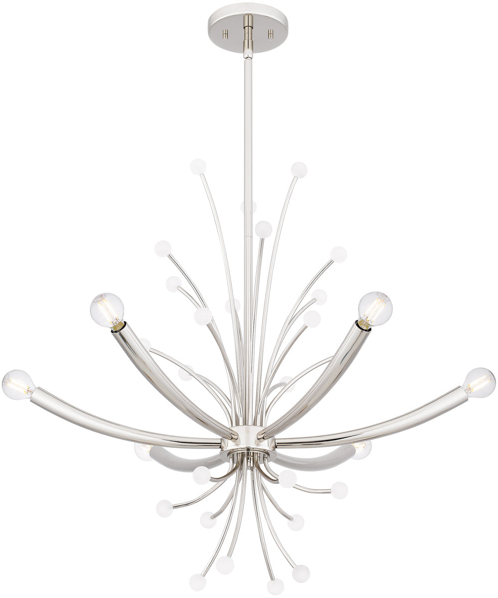 Kiera 6-light Chandelier Polished Nickel