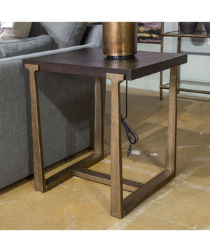 Balintmore Rectangular End Table Brown/Gold