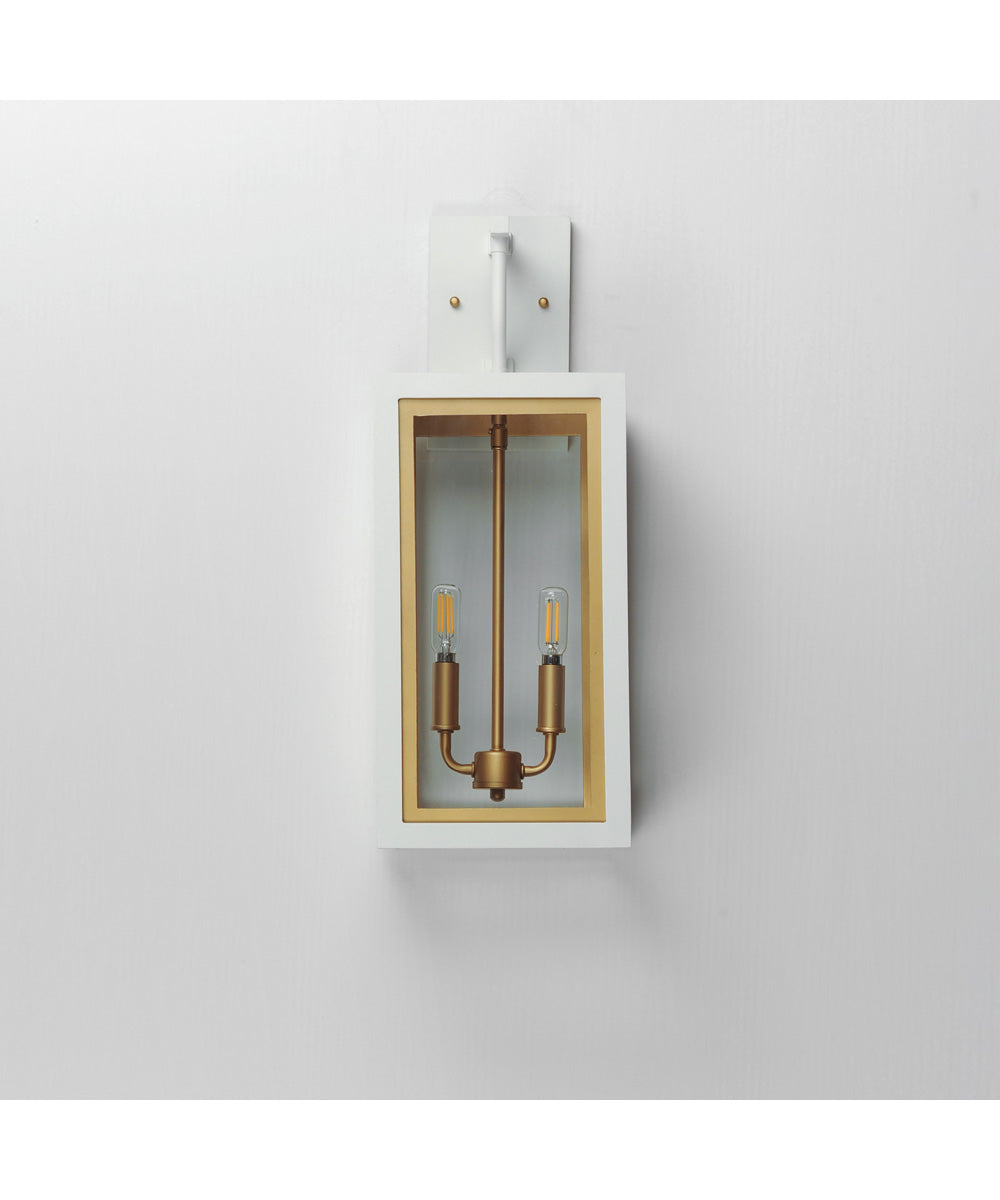 Neoclass 2-Light Outdoor Sconce White/Gold