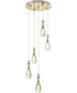 Glain 5-Light Led 5-Light Pendant Champagne Gold/Clear Glass