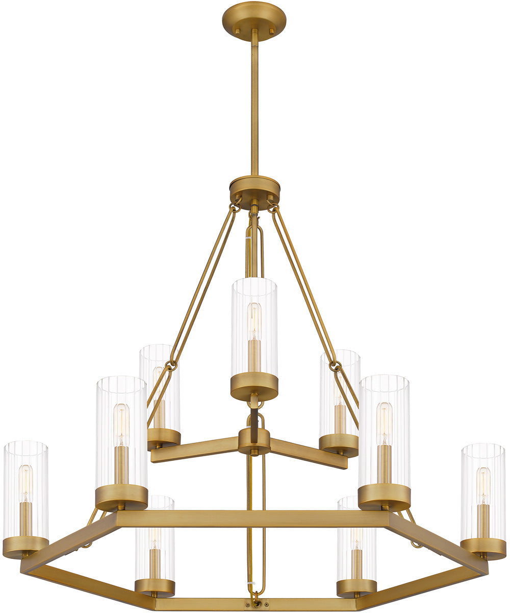Valens 9-light Chandelier Aged Brass