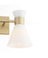 Beldar 2-light Bath Vanity Light Aged Brass w/ Gloss Opal