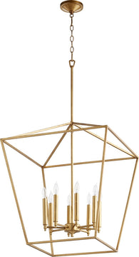 22"W Gabriel 8-light Entry Foyer Hall Chandelier Gold Leaf
