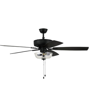 52" Pro Plus 101 Clear Bowl Light Kit 2-Light A - series Ceiling Fan (Blades Included) Flat Black