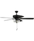 52" Pro Plus 101 Clear Bowl Light Kit 2-Light A - series Ceiling Fan (Blades Included) Flat Black