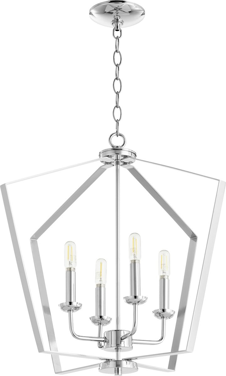 23"W 4-light Entry Foyer Hall Chandelier Chrome