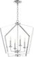 23"W 4-light Entry Foyer Hall Chandelier Chrome