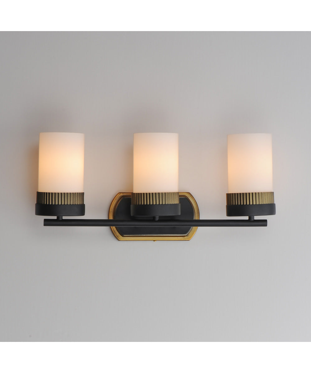Ruffles 3-Light Bath Vanity Black / Antique Brass