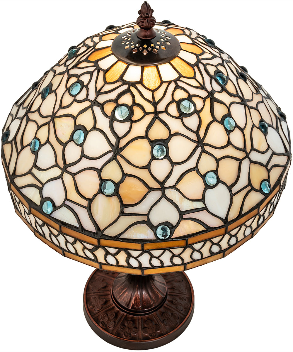 10" High Jeweled Quatrefoil Accent Lamp