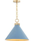 1-light Pendant Blue w/ Aged Brass