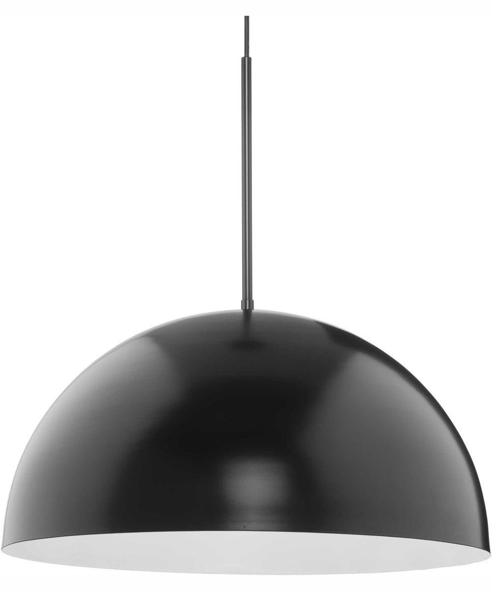 Perimeter 1-Light Mid-Century Modern Pendant with metal Shade Matte Black