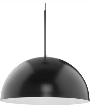 Perimeter 1-Light Mid-Century Modern Pendant with metal Shade Matte Black