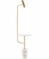 Tatum 1-Light Floor Lamp With Table Antique Brass/White Marble