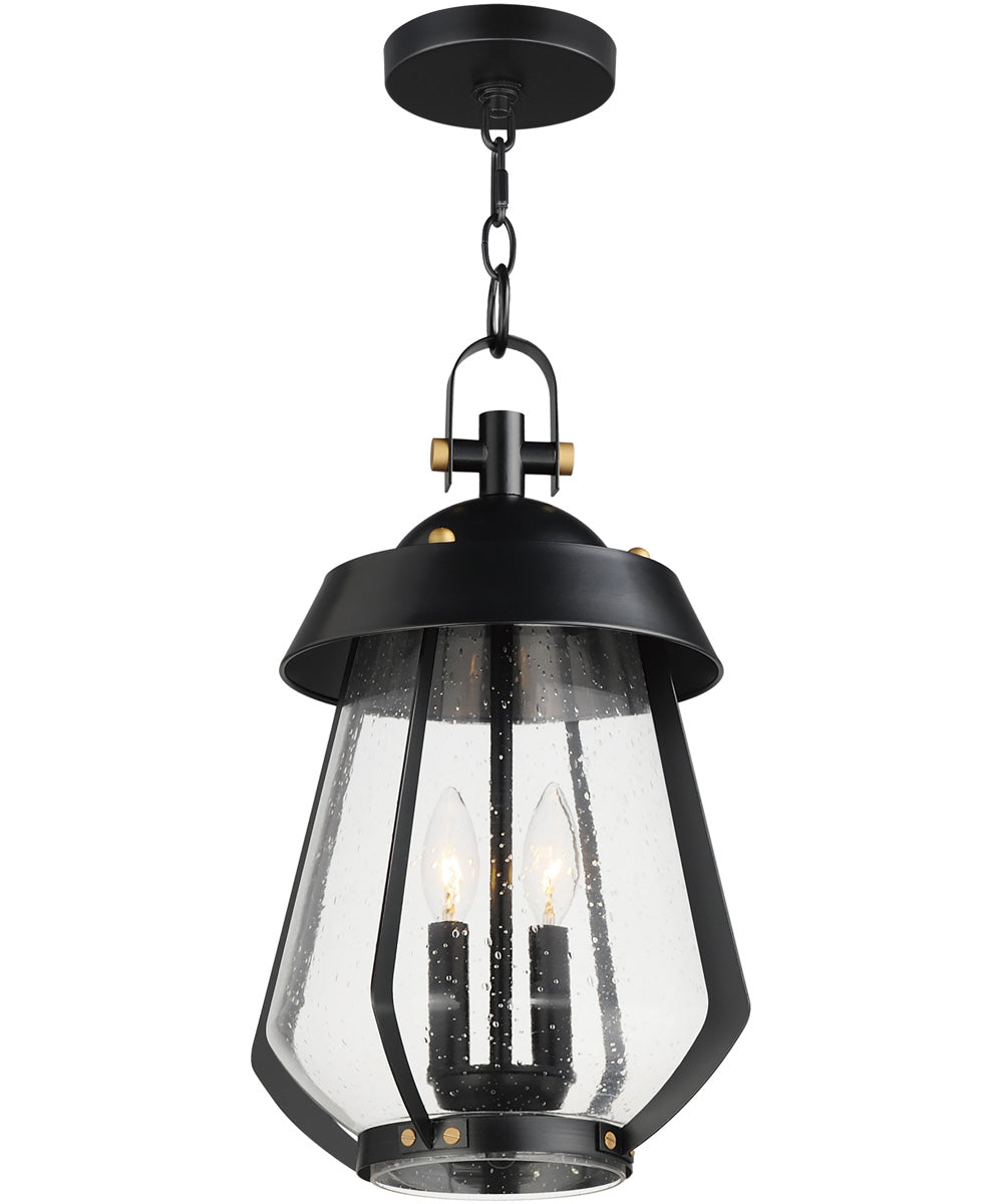 Mariner Large 2-Light Outdoor Pendant Black / Antique Brass