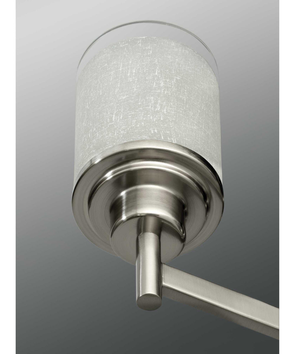 Alexa 1-Light Etched Linen With Clear Edge Glass Modern Mini-Pendant Light Brushed Nickel