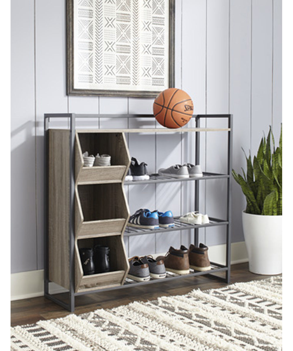 41"H Maccenet Shoe Rack Gray