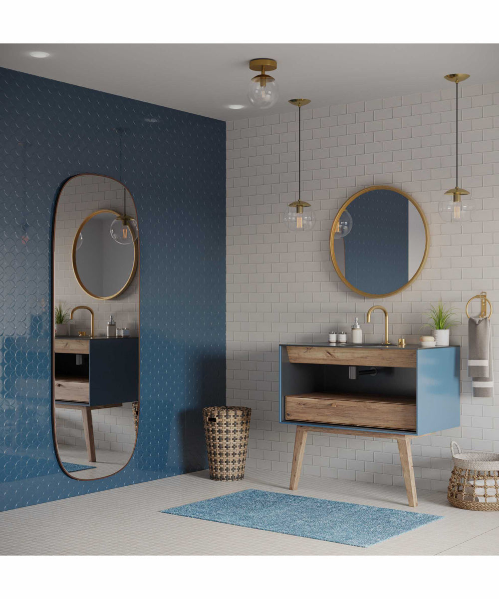 Atwell 1-Light Mid-Century Modern Semi-Flush Mount Brushed Bronze