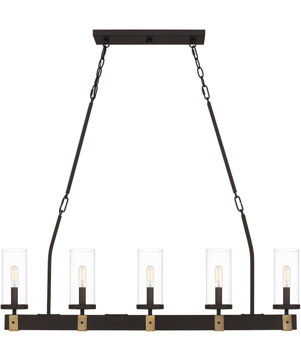 Lisbon 5-light Island Light Old Bronze