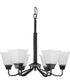 Clifton Heights 6-Light Modern Farmhouse Etched Glass Chandelier Light Matte Black
