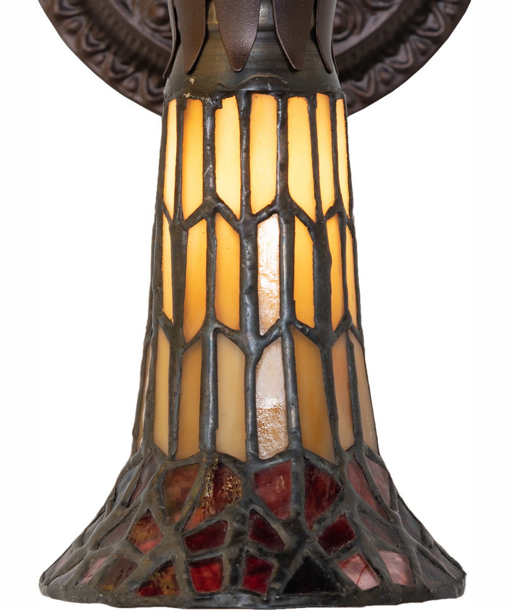 5.5" Wide Stained Glass Pond Lily Wall Sconce