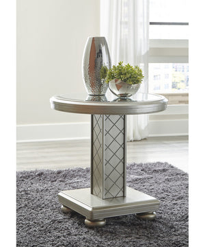 Chevanna Round End Table Platinum