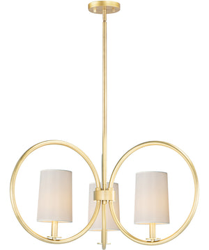 30"W Meridian 3-Light Chandelier Natural Aged Brass